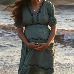 Bohme, M, sage green maxi dress